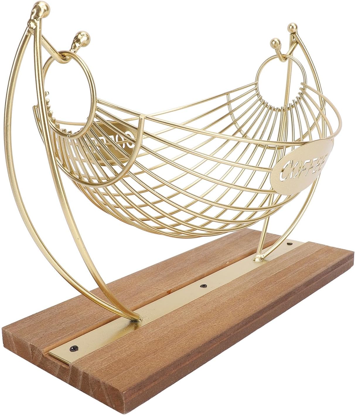 C Pod Holder Iron Hammock C Basket, C Pod with Wood Base, Stylish Bar Countertop for, Holds 18 52mm Size