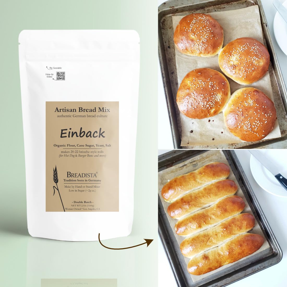 VALUE Pack - 5 assorted Breadista Bread Mixes - 11.5 lbs of 100% Organic US grown Flour for traditional artisan bread baking - Bread, Rolls, Pizza, Panettone