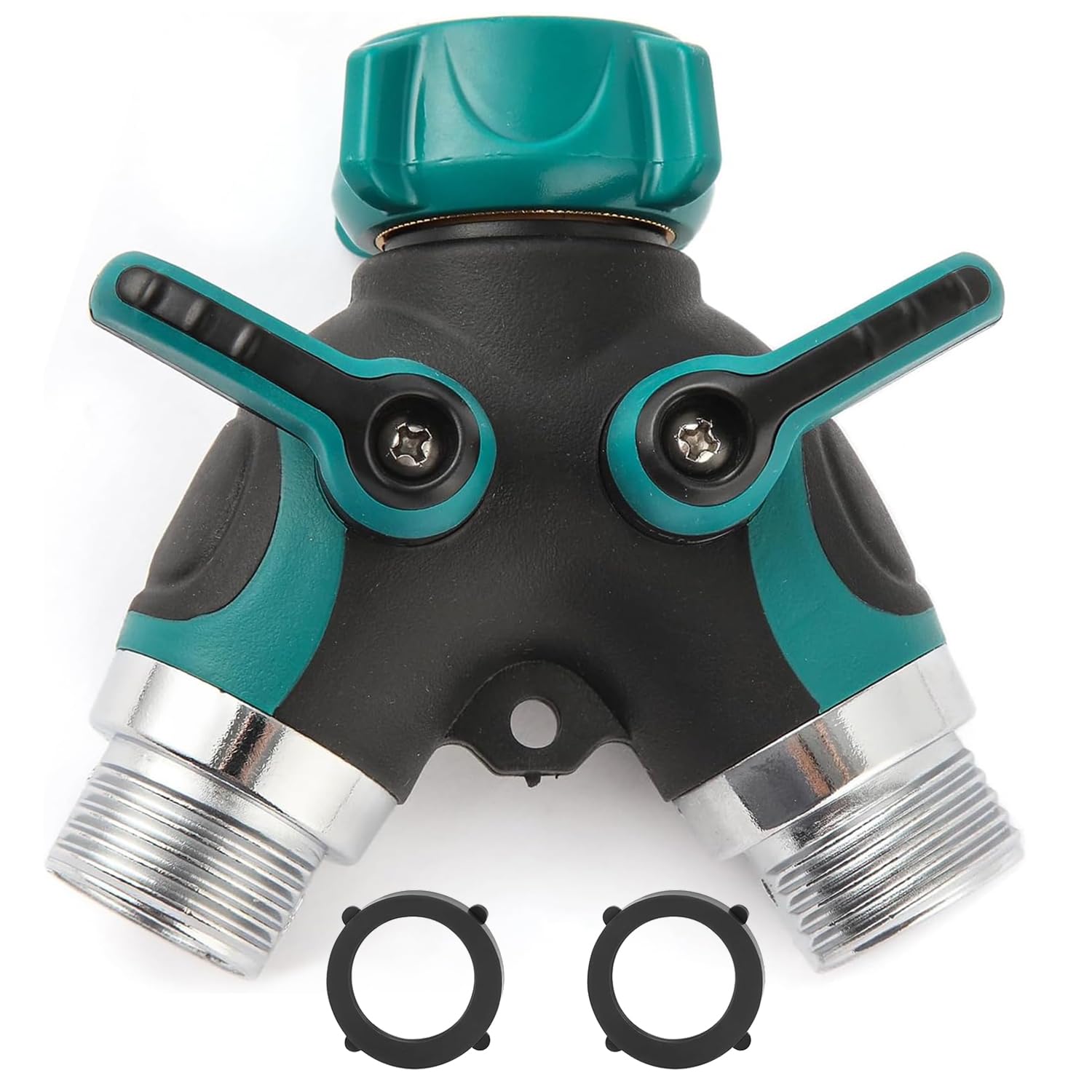 Photo 1 of **DIRT**Sanpaint Hose Splitter 2 Way Heavy Duty Y Valve, Spigot Splitter for Garden Hose, Water Hose Y Splitter with 2 Extra Rubber Washers