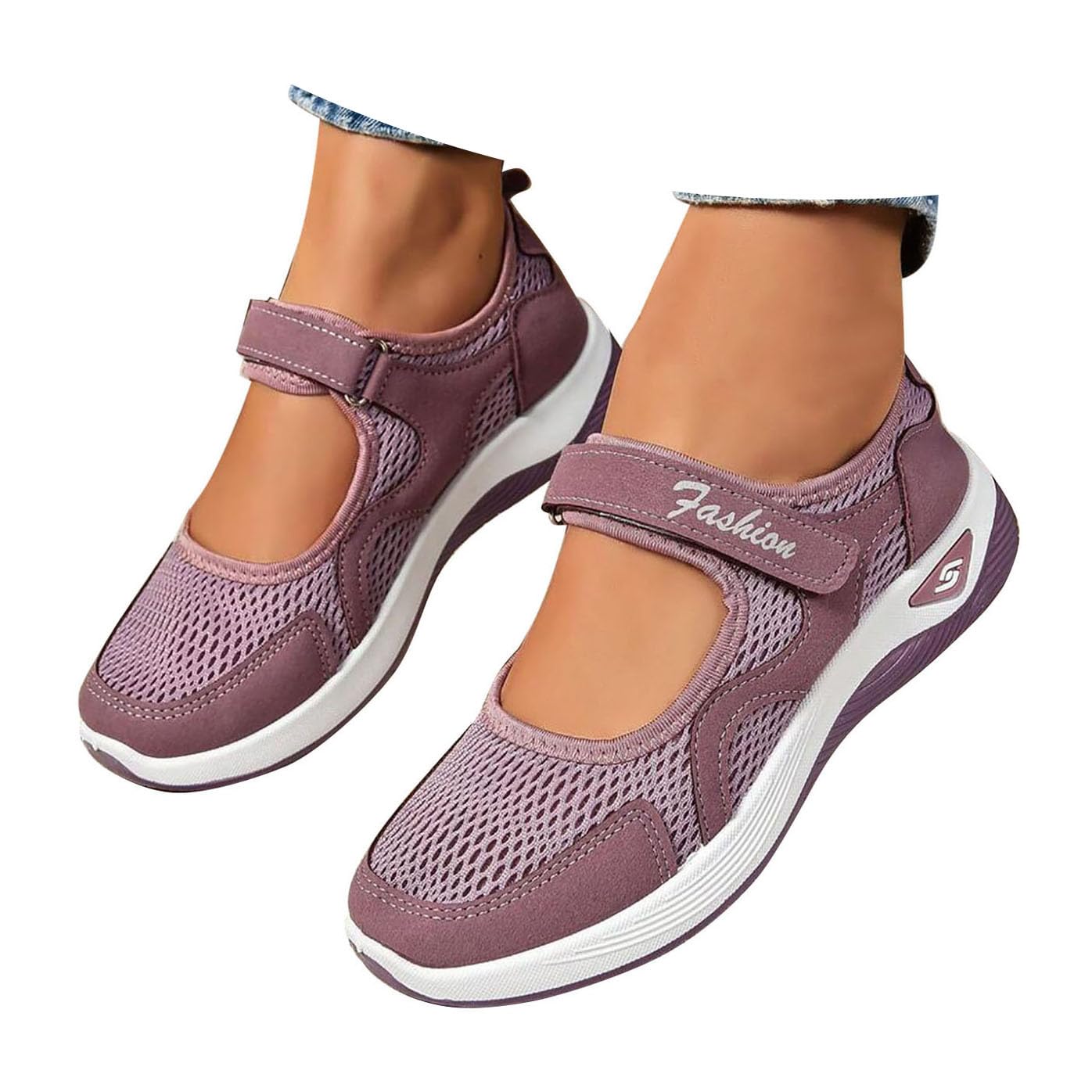 Women's Slip On Sneakers Walking Shoes Mesh Breathable Women's Woven Orthopedic Comfortable Soft Casual Walking Shoes Arched Support Women's Gymnastics Sneaker Orthopedic Running Sneakers 6.5 Purple