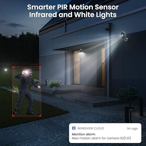 Miniatura 4 de GALAYOU Cámara inalámbrica 2K para exteriores, cámara de seguridad alimentada por batería, detección de movimiento AI, alarma de sirena, cámaras