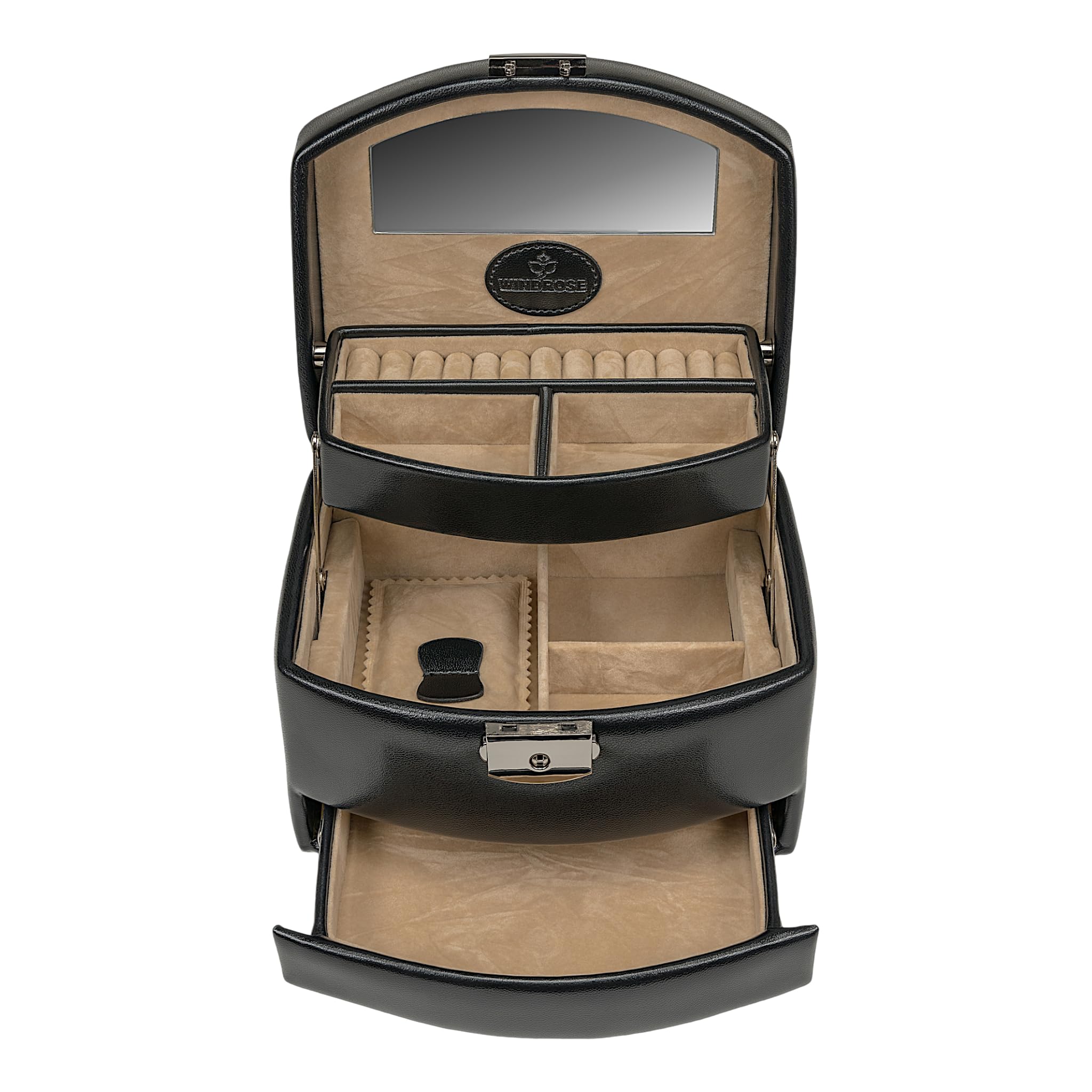 Windrose Merino Moda Jewellery Box Automatic Black