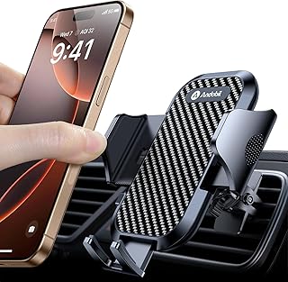 andobil Mobile Phone Holder for Car Mobile Phone Holder 2019 Upgrade Ventilation Bracket with 2 Ventilation Clips, Universal Smartphone Holder for Vehicles 360° Rotation for iPhone 11 11 Pro Samsung Galaxy Note10 Huawei LG etc., Black