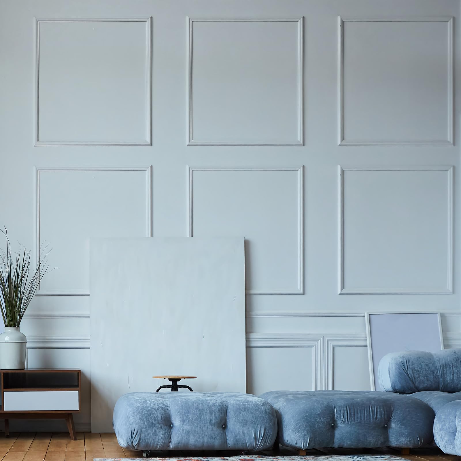 Wall Molding Kit Sunnyglade Pre-Cut – 3 Frame Wainscoting Panels, Easy ...