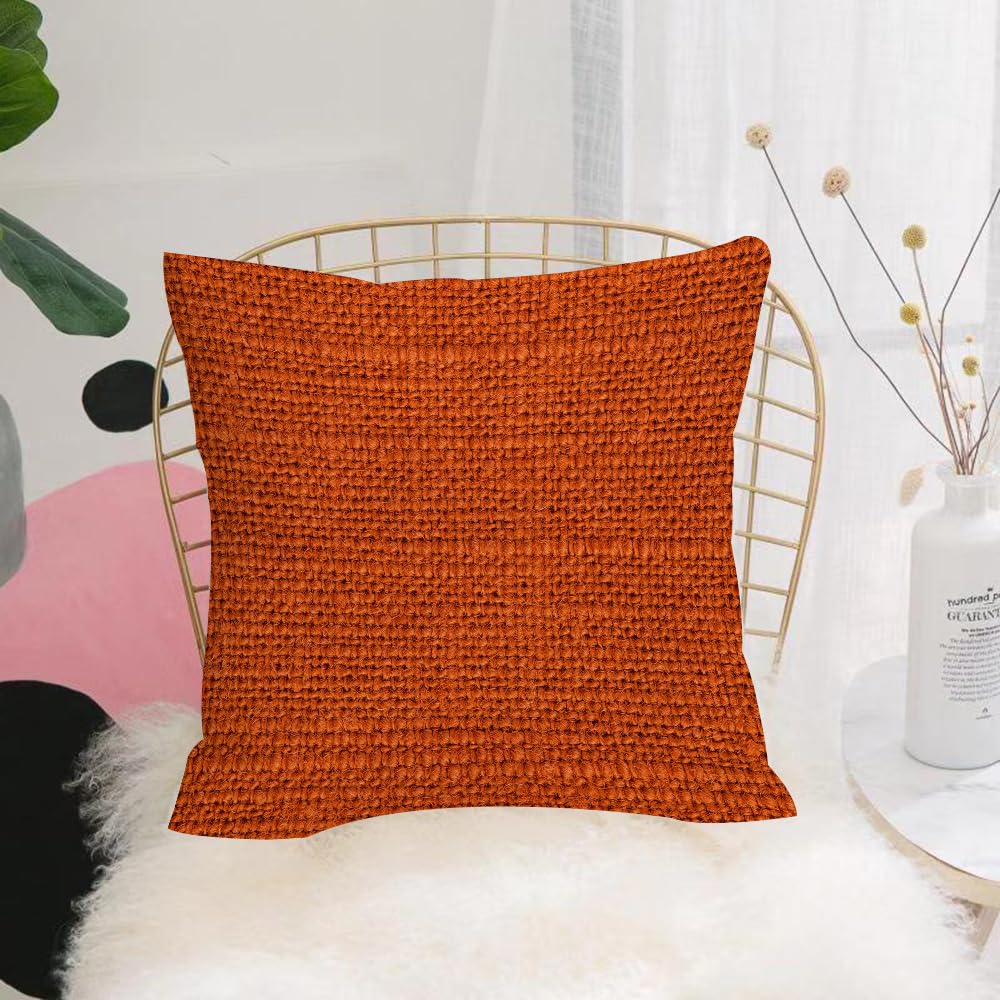 Hyosxw Orange,Faded Burlap Texture Image Background - A1 Cushion Cover,Throw Pillow Case Home Decorative For Living Room Bedroom Sofa Chair 18X18 Inch,Orange,Faded Burlap Texture Image Background Of Macro Thick Graphic Design Prin,Pillowcase 45X45cm