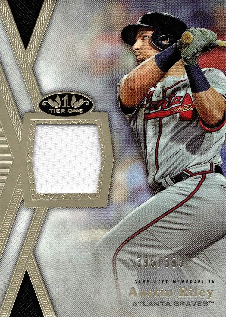 2020 Topps Tier One Relics #T1R-AR Austin Riley Game Worn Braves Jersey Baseball Card - Only 395 made!