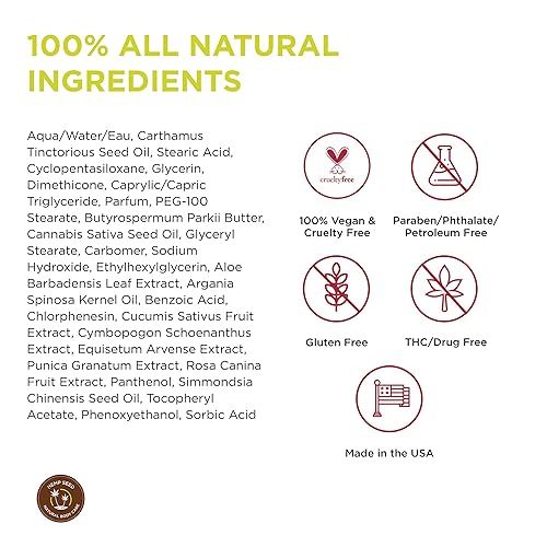 Miniatura 5 de Hemp Seed Skin Butter - 8 oz. - Total Body Moisturizer - Hemp Seed Oil, Jojoba Oil, Shea Butter - Vegan & Cruelty Free