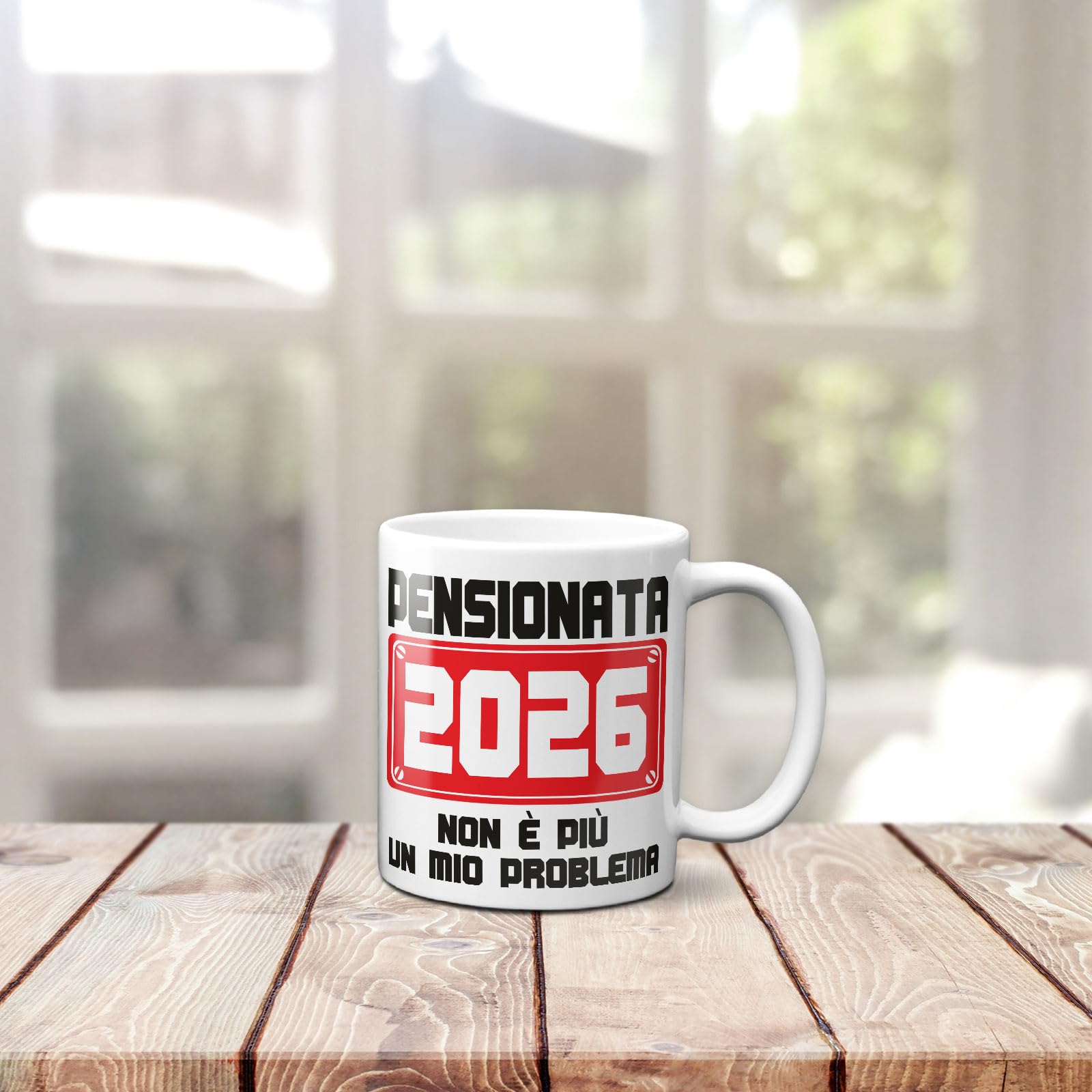 Tazza Pensionata 2026 Ceramica - Idea Regalo Divertente Donna Addio al Lavoro