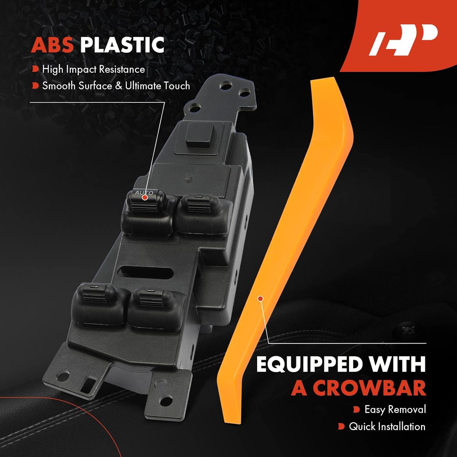 A-Premium Master Power Window Switch Compatible with Chrysler Sebring 2001 2002 2003 2004 2005 2006, Convertible only, with 4-Button, Front Left Driver Side, Replace# 4608558AA