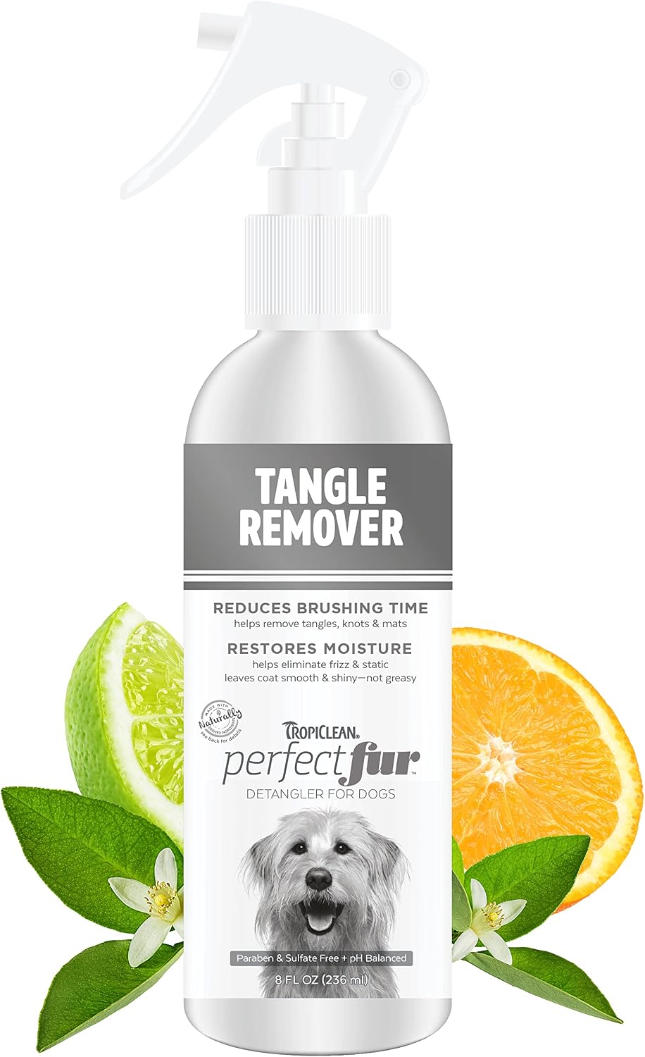 TropiClean Perfect FurDetangler Spray for Dogs - Made in USA - Detangling & Dematting Formula - Removes Mats & Knots for Gentle, Easy…