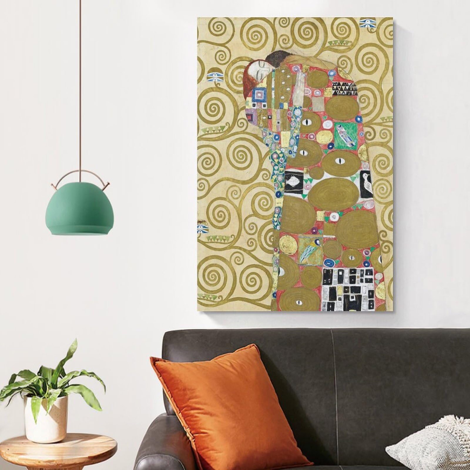 インテリア アート 額 グスタフ・クリムト画 「抱擁」 グスタフ・クリムト「抱擁」 ジクレー、シルクスクリーン金箔
