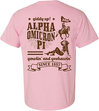 Alpha Omicron Pi Comfort Colors Tshirt | Alpha O Giddy Up Cowgirl Sorority Comfort Colors Tee