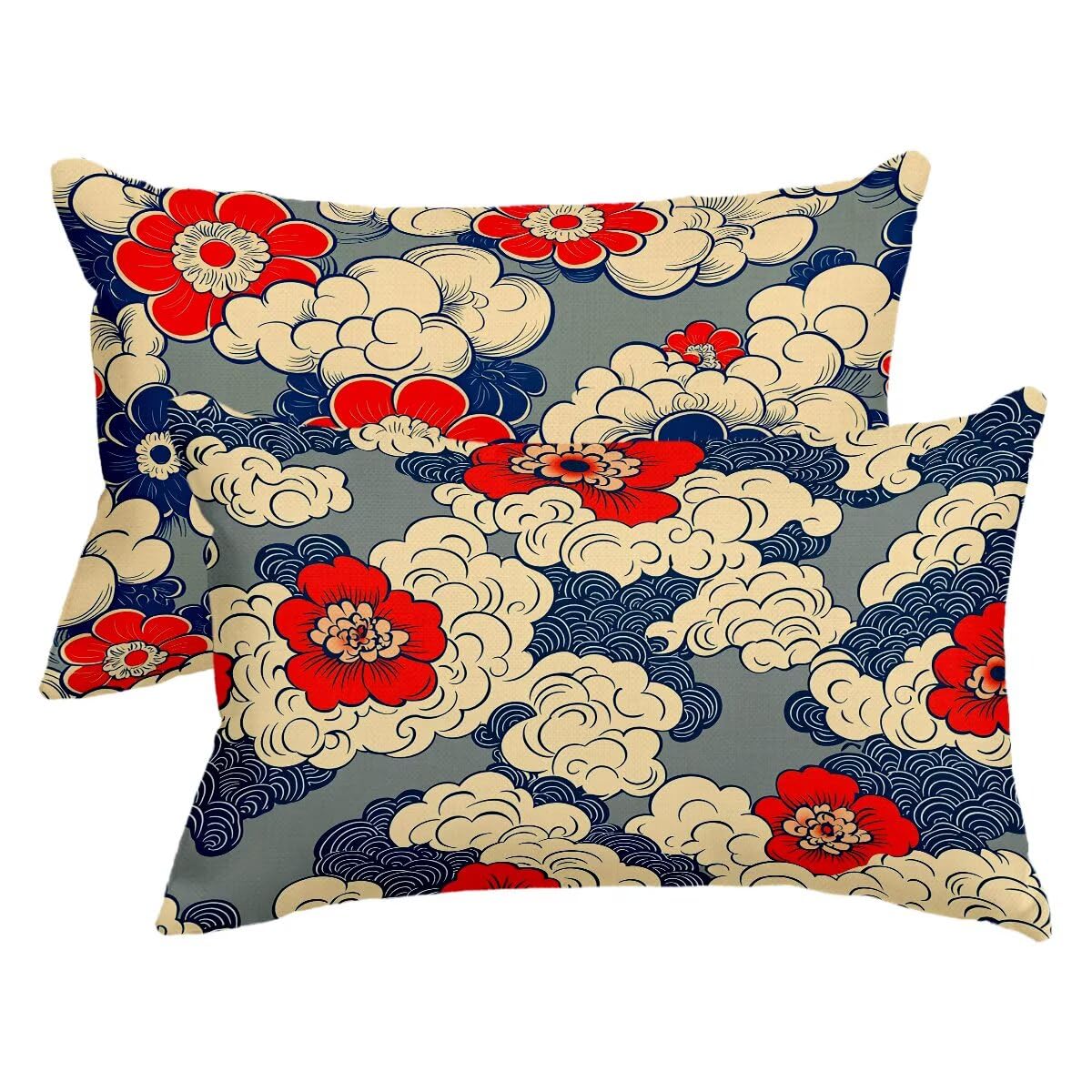 Housse coussin 50x80 exterieur impermeable anti tache pour jardin