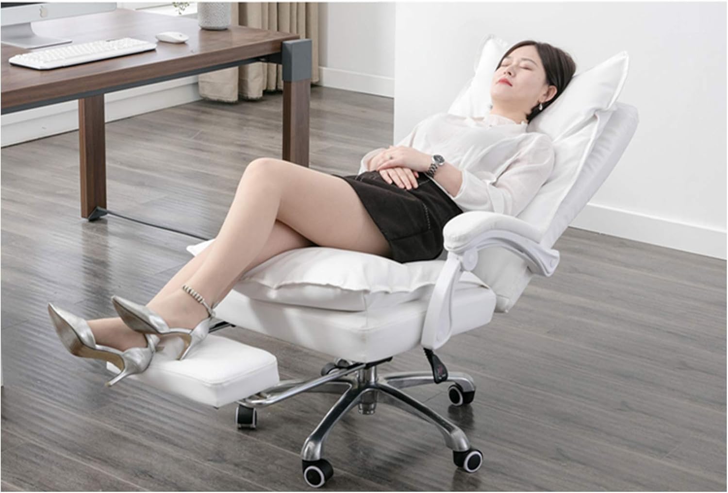 Renovation House Office Chair Computer Chair Game Chair Large Computer Ergonomic Game Chair Heavy Duty Big and Tall Game Chair Headrest Coffee