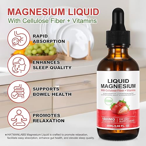 Miniatura 2 de Líquido de glicinato de magnesio  1500 mg de glicinato de magnesio de alta potencia, suplemento complejo de taurato para apoyar el alivio del