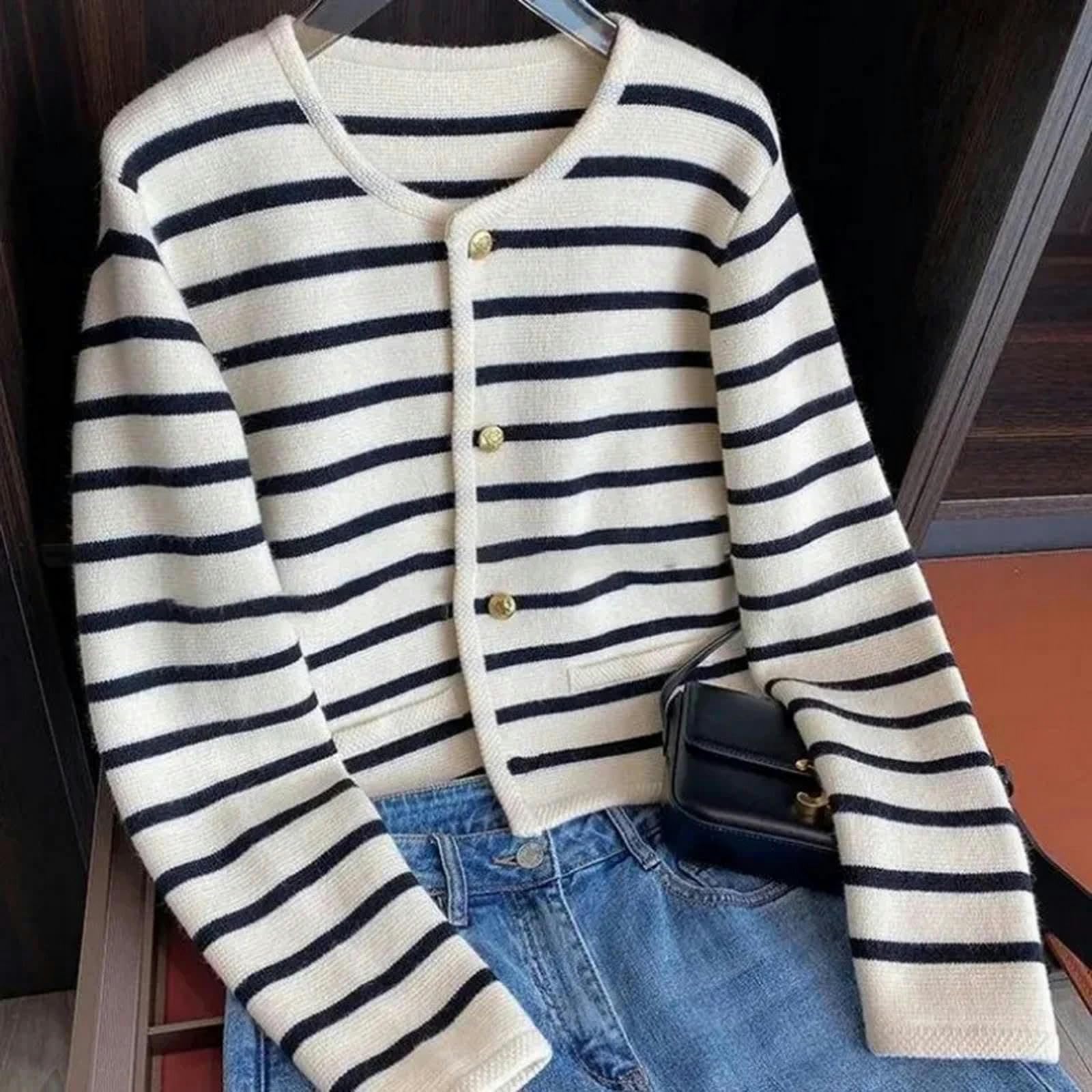 Maglione Donna Spring Autumn Knit Cardigan Womens Elegante Manica Lunga Single Shorted Coat Agroppa