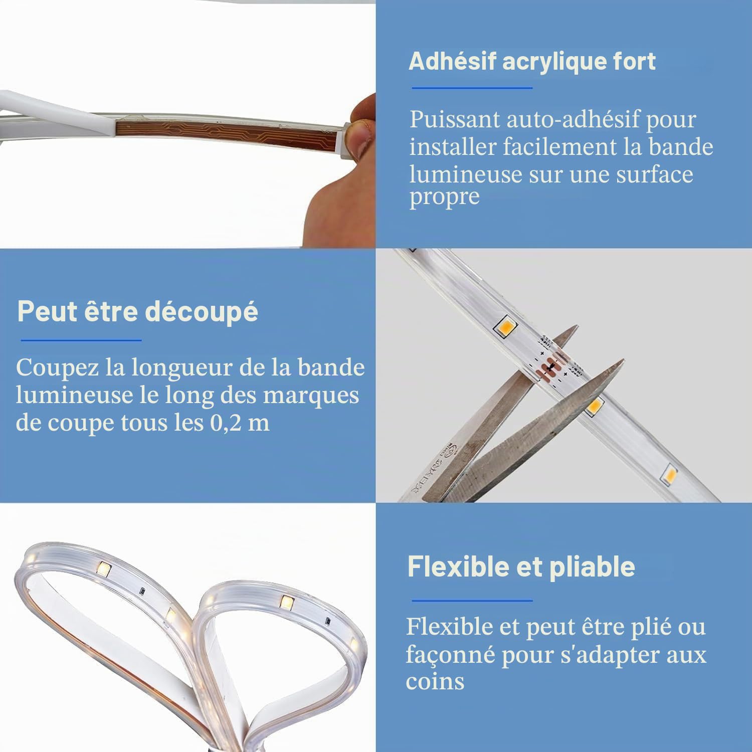 36M au total (3x12M) - Lot de 3 guirlandes lumineuses solaires pour extérieur, étanches, multicolores, lumières de jardin à variateur avec télécommande et 8 modes, bandes LED découpables pour
