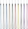 10 Pack Thin Lanyard String Solid Color Neck Lanyard with String Loop 17.32 Inch Long Thin Neck Straps Thread Rope Lanyards for Pens, Phones, Keys, Cards, ID Badges