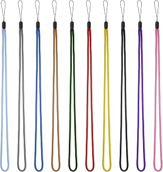 10 Pack Thin Lanyard String Solid Color Neck Lanyard with String Loop 17.32 Inch Long Thin Neck Straps Thread Rope Lanyards for Pens, Phones, Keys, Cards, ID Badges