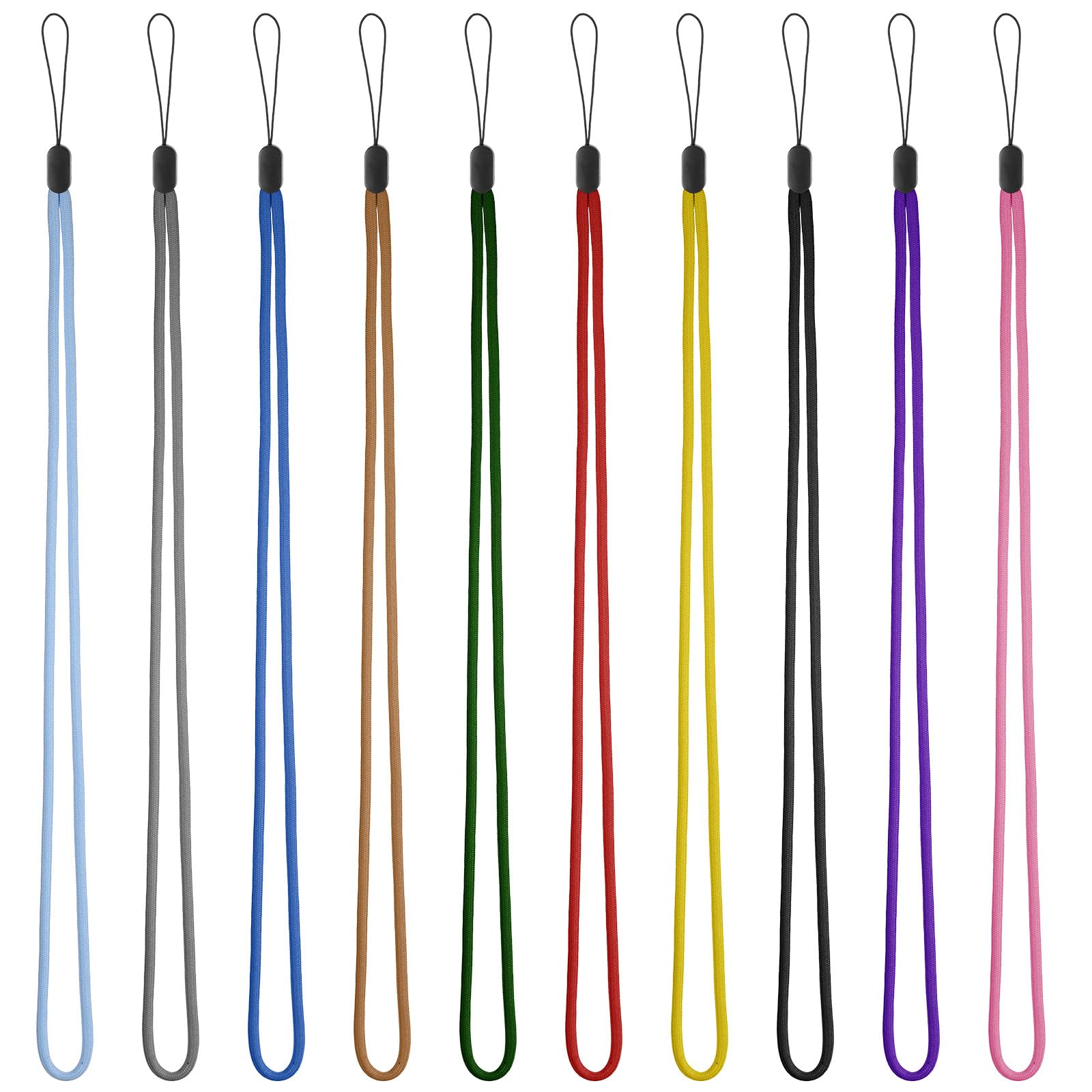 10 Pack Thin Lanyard String Solid Color Neck Lanyard with String Loop 17.32 Inch Long Thin Neck Straps Thread Rope Lanyards for Pens, Phones, Keys, Cards, ID Badges