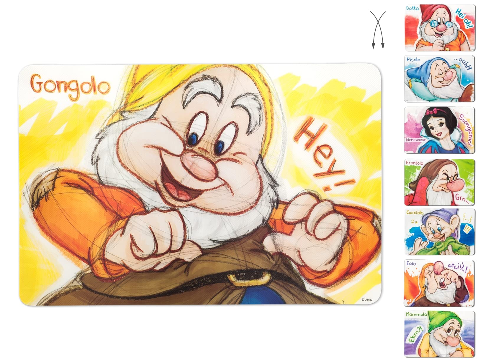 Home Disney Nani Sketch Set of 12 Polypropylene Placemats, 45 x 30 cm, Settenani