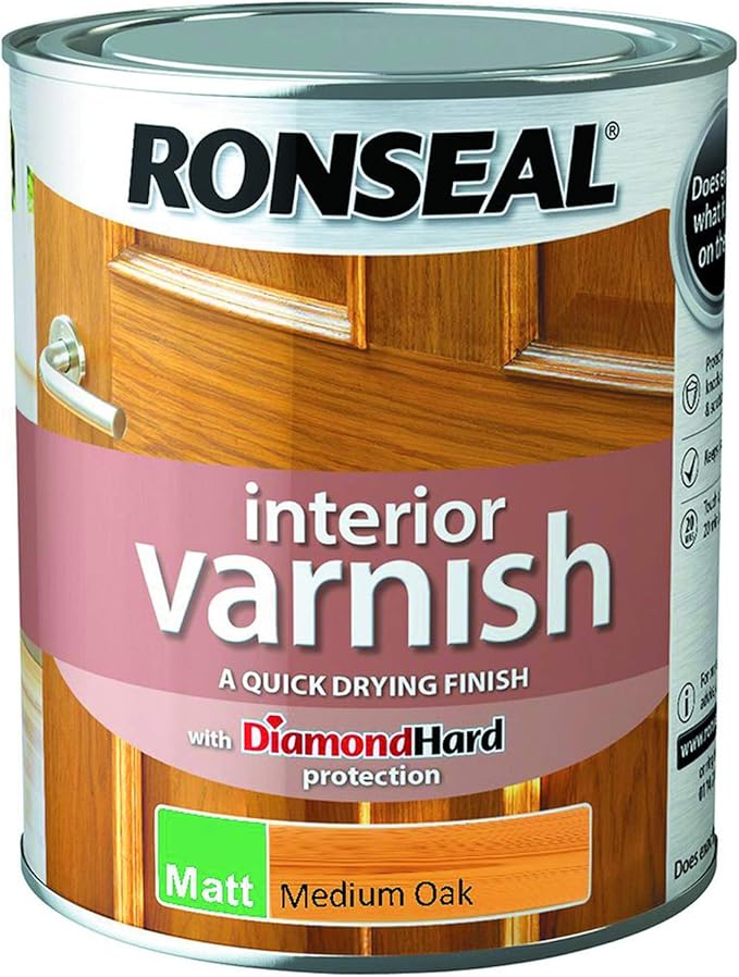 Ronseal Interior Varnish Medium Oak Matt 750ml Amazon.co.uk DIY & Tools