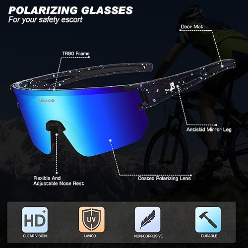 Miniatura 3 de Polarized Sports Sunglasses,UV400 Protection Outdoor Glasses for Men Women Youth Baseball Cycling Running Driving Golf