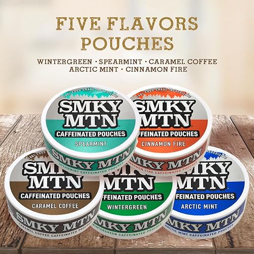 Miniatura 5 de Smokey Mountain Bolsas con cafeína, sabor a café, sin tabaco y sin nicotina, 10 latas, 15 bolsas por lata