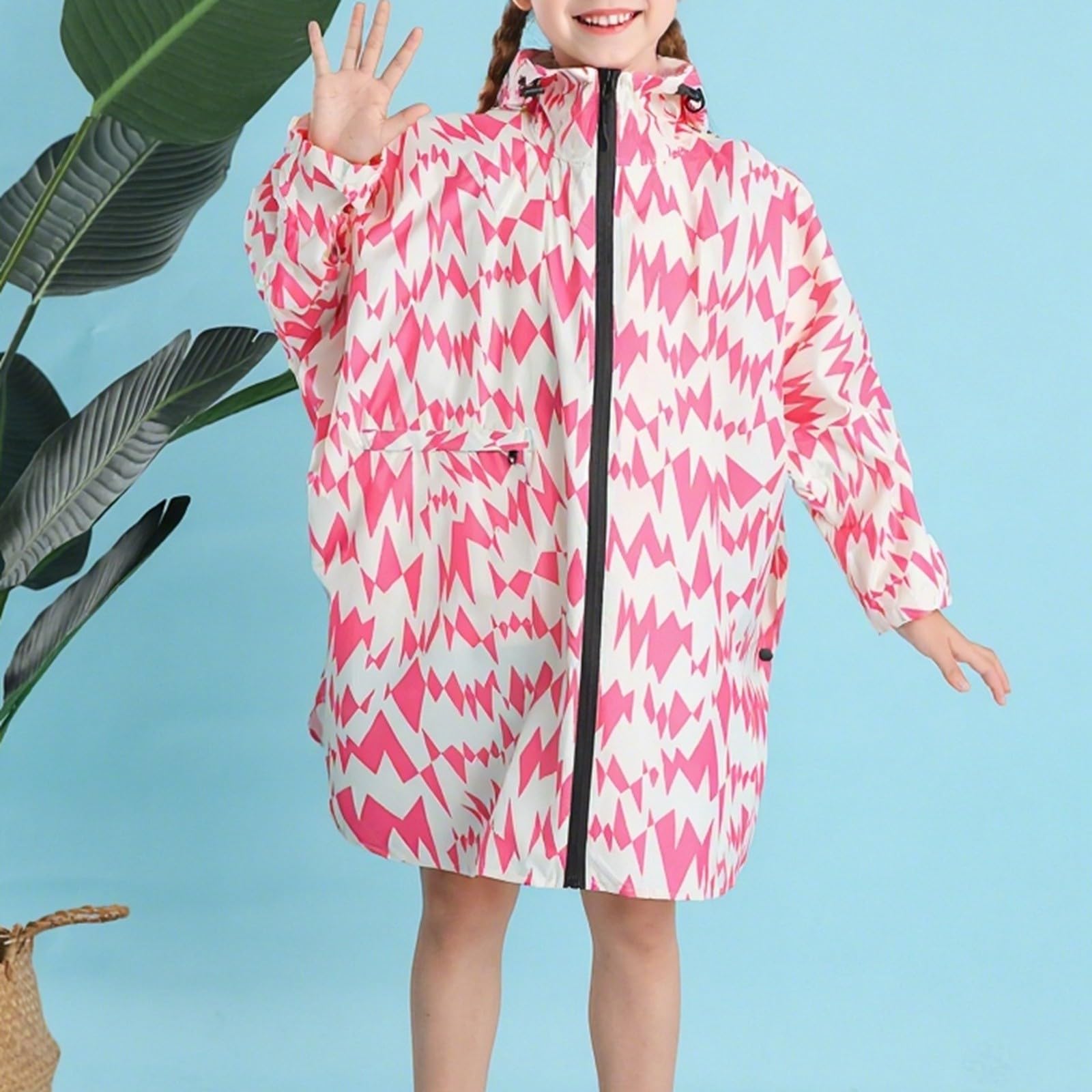Cape De Pluie Enfant,ImperméAble LéGer à Capuche Et Poches Pour Filles IdéAl Pour Les ActivitéS Scolaires Et De Plein Air De 3 à 14 Ans