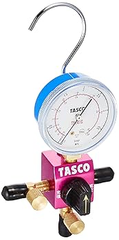 Ichinen Tasco R32/R410A TA123C Manifold Gauge, Ball Valve