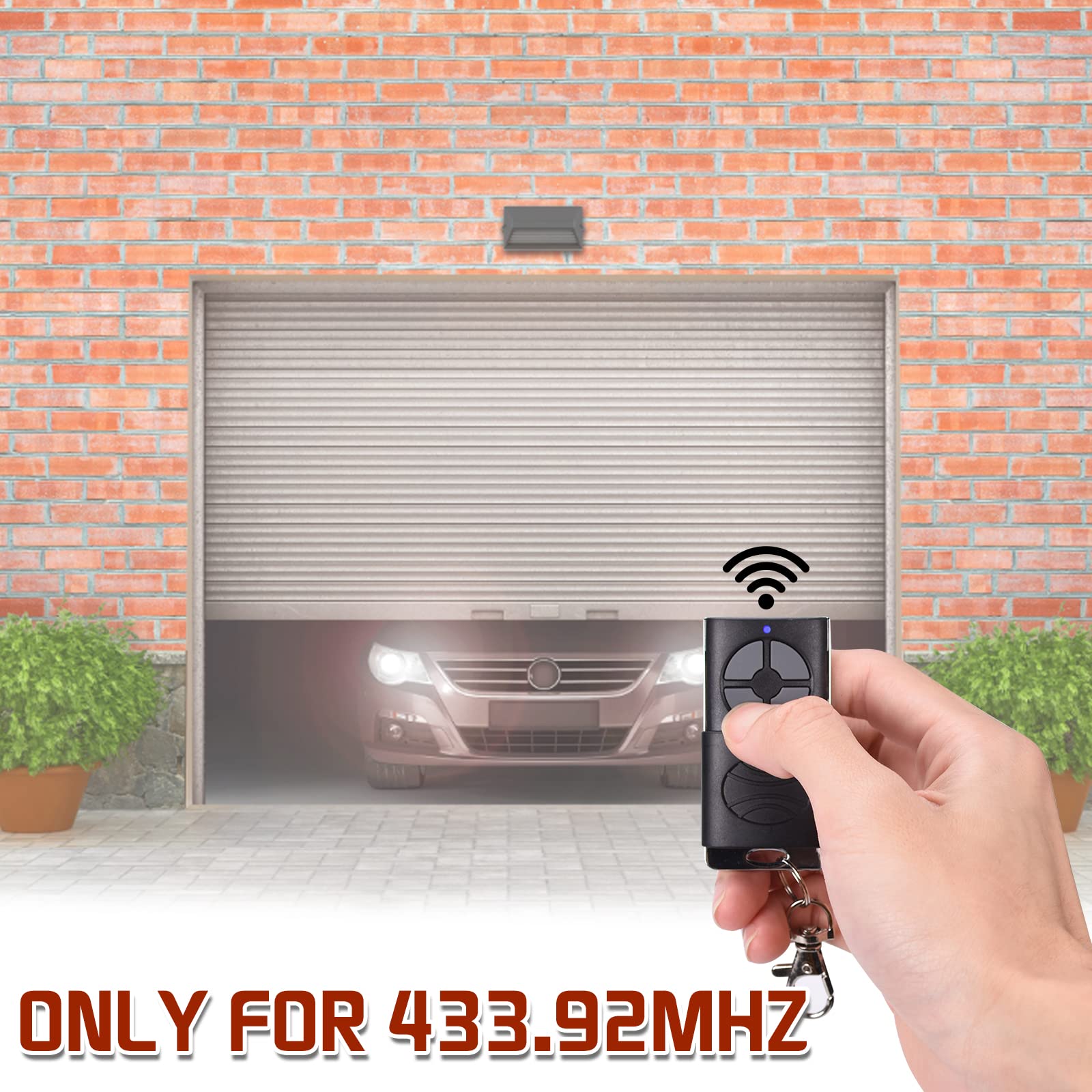 Mando Garaje Universal 433,92 MHz Mando a Distancia Automático para Puerta 2 Piezas Clonación de Inalámbrico Control Remoto Frecuencia para Puerta de Garaje Coche