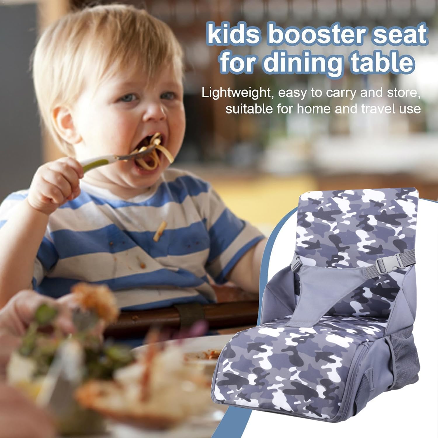 HEYOUTH Alzador Silla para Niños Comer,Trona de Viaje Portatil,Elevador Silla para Niños comer,Se Convierte en Bolso de Viaje o en Bolso Cambiador para Bebés, Niños Pequeños, Unisex
