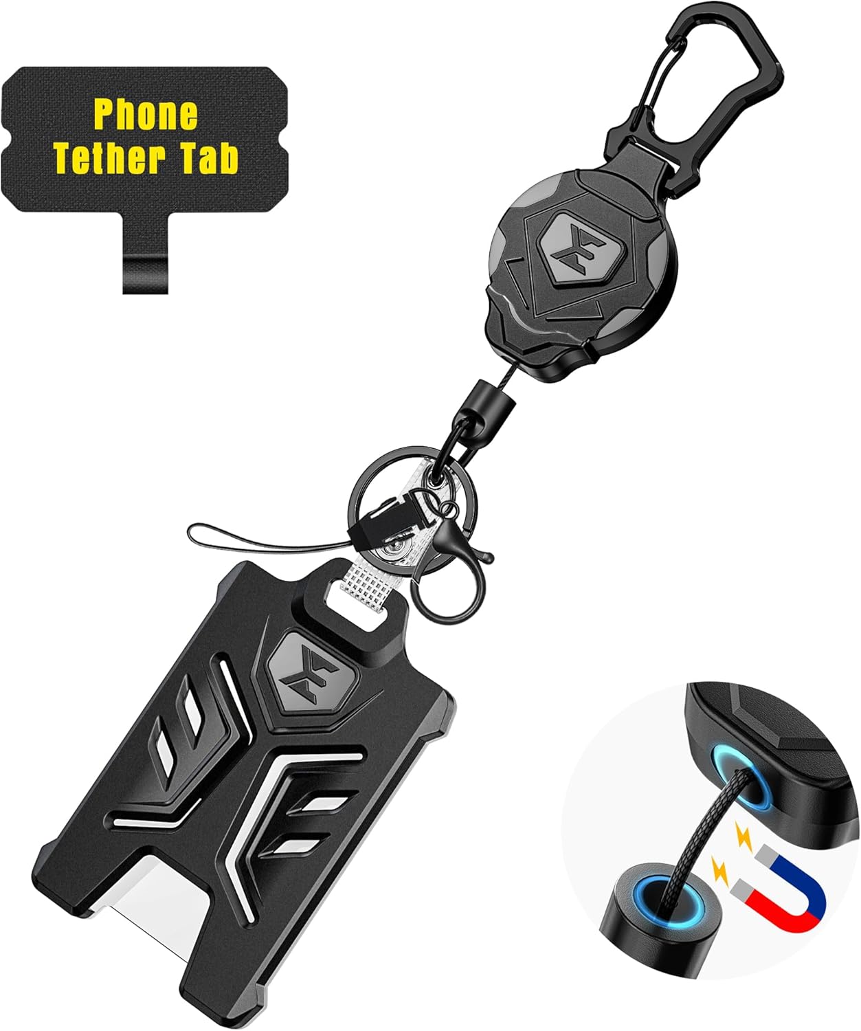 Anti Theft Phone Strap ELV Magnetic Retractable Phone Tether - Anti-Theft &  Drop Protection Keychain Microsoft Surface Case