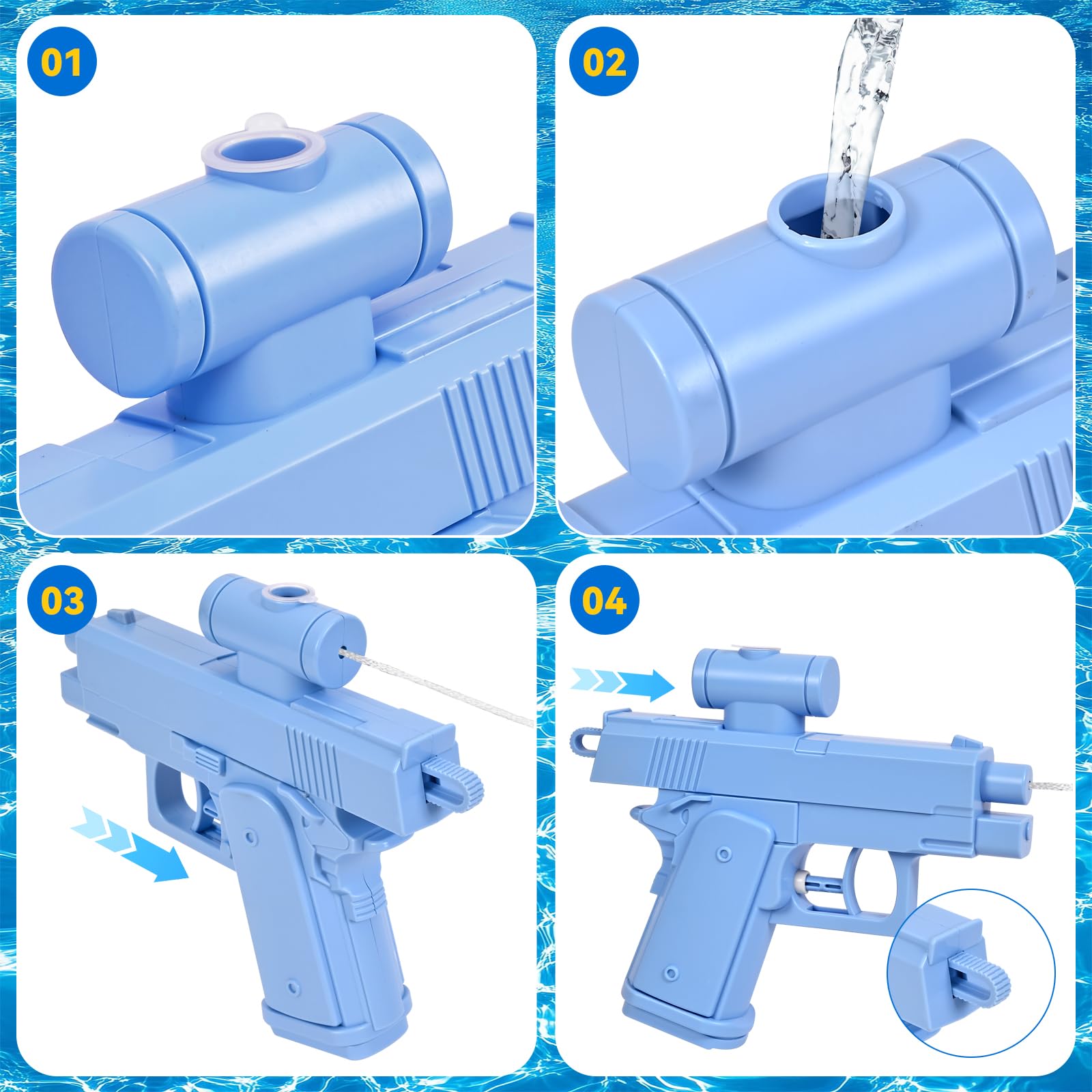 Pistolet à Eau Réversible 2025 - Double Jet, Idéal Pour Blagues, Piscine Et Plage - Pour Adultes Et Enfants