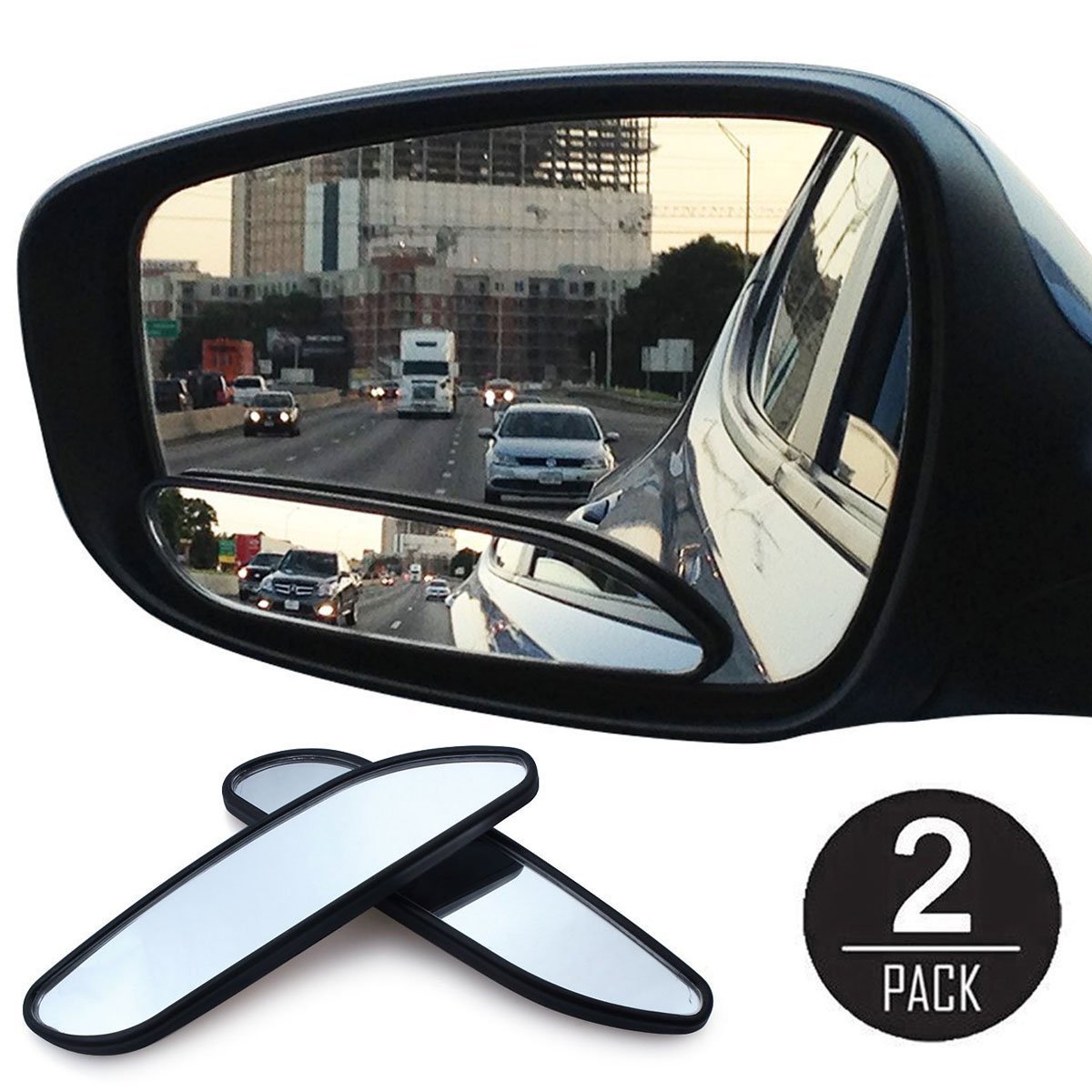 EEEKit 2Pcs Auto Wide Angle Convex Rear Side View Blind Spot Mirror for Universal Car