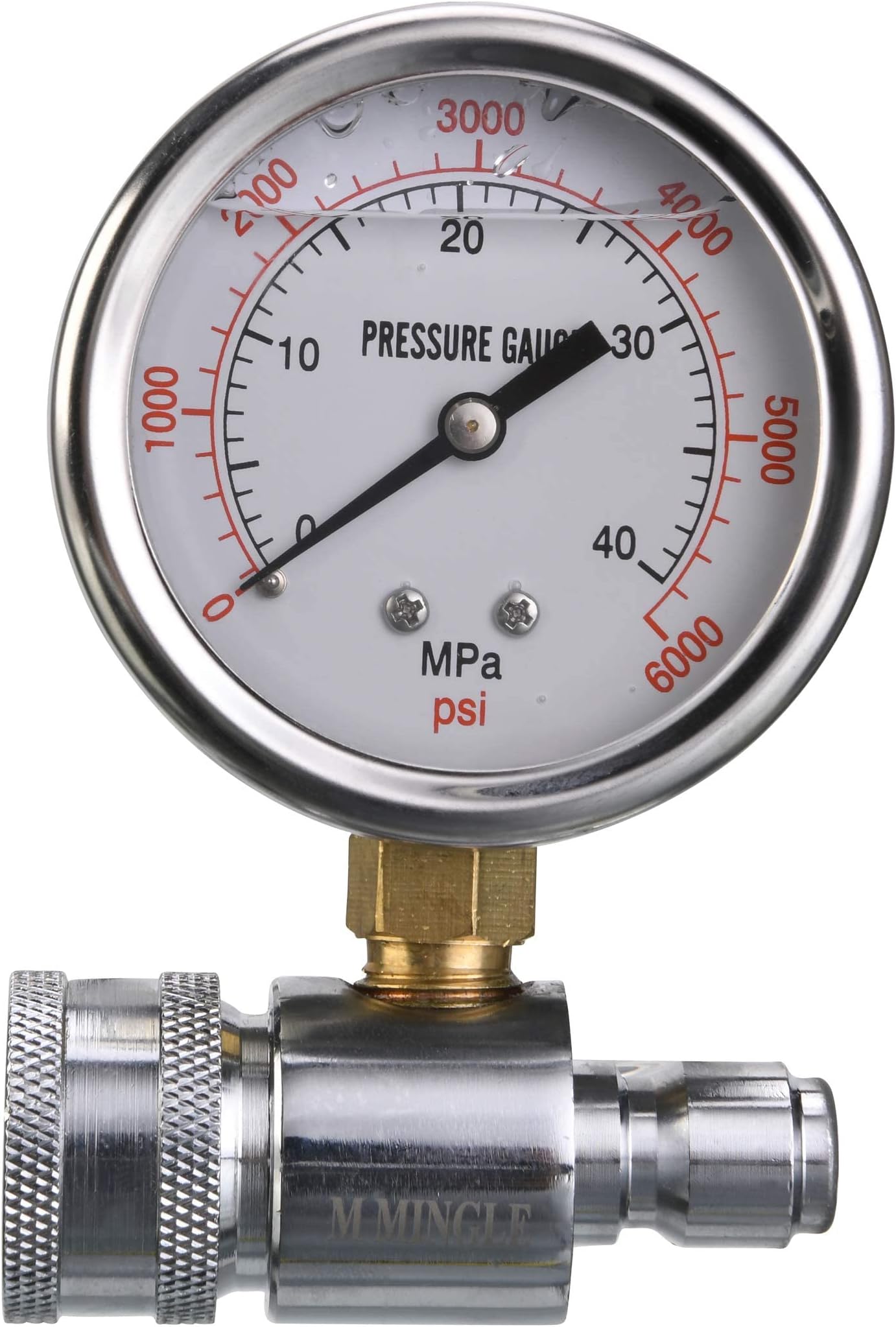M MINGLE Pressure Washer Gauge Kit, 3/8 Inch Quick Connect, 6000 PSI