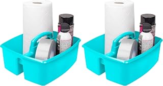 Storex Industries 13" x 11" x 6.375" Large Caddy, Teal (Pack of 2)