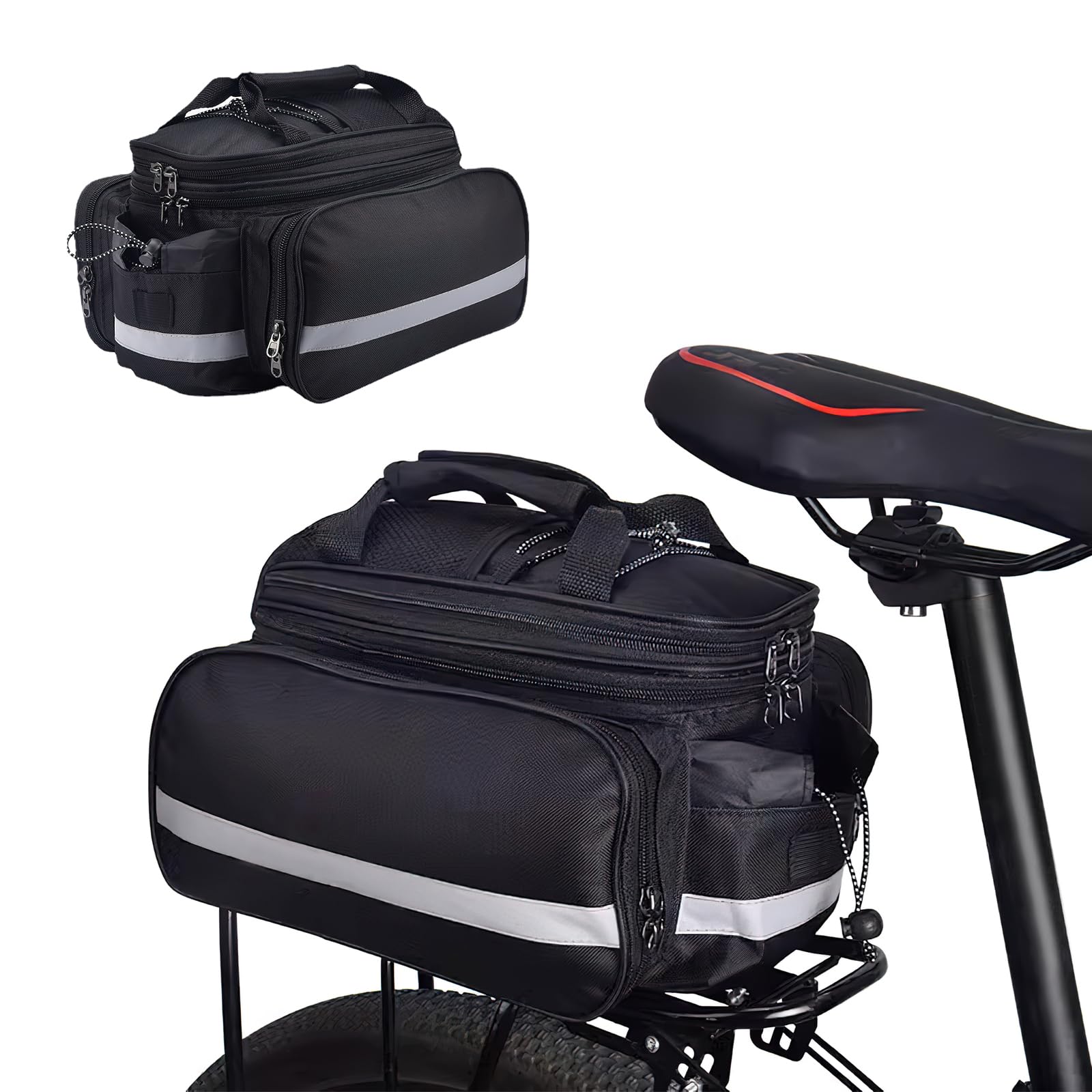 10 – 27 L Borsa Portapacchi Multifunzionale Posteriore Borsa Impermeabile Copertura Antipioggia Riflettente per Ciclismo MTB, Sport, Viaggio