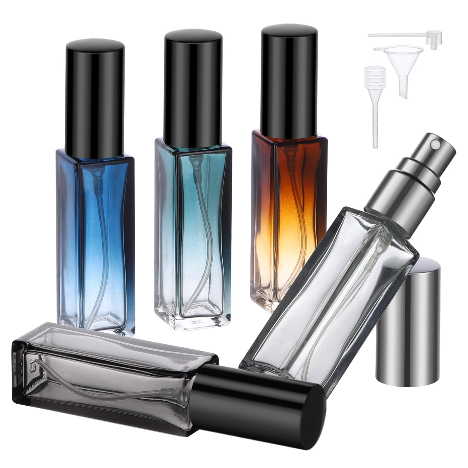 Segbeauty Porta Profumo da Viaggio, 5 Pezzi 10ml Boccette Profumi Vuoti Portatile, Ricaricabile Vaporizzatore in Vetro, per Festa, Lavoro