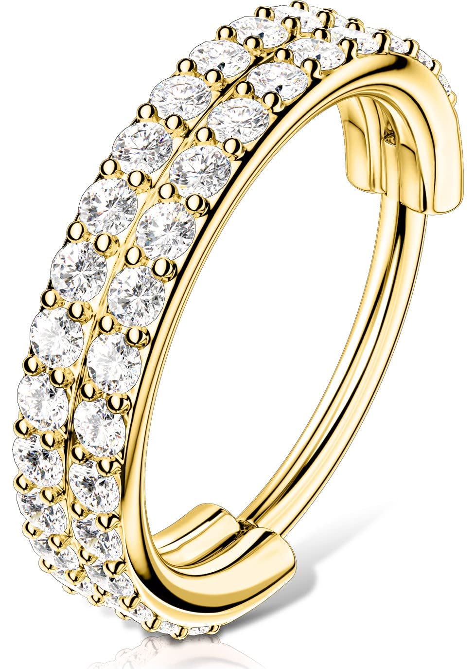 OUFER Body PiercingHelix Earrings Piercing 16G Conch Helix Earring Hoop Earrings Clear CZ 316L Surgical Steel Nose Ring Tragus Daith Earrings Bar Piercing Jewellery