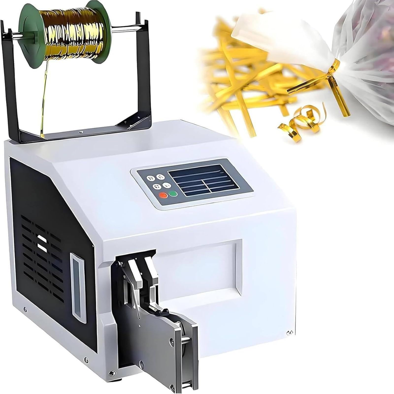 Automatyczna maszyna do wiązania skręcanego z 300 m metalicznymi krawatami do łatwego zamykania torby, sprzęt do pakowania chleba, zabawek, torebek na prezenty i nie tylko