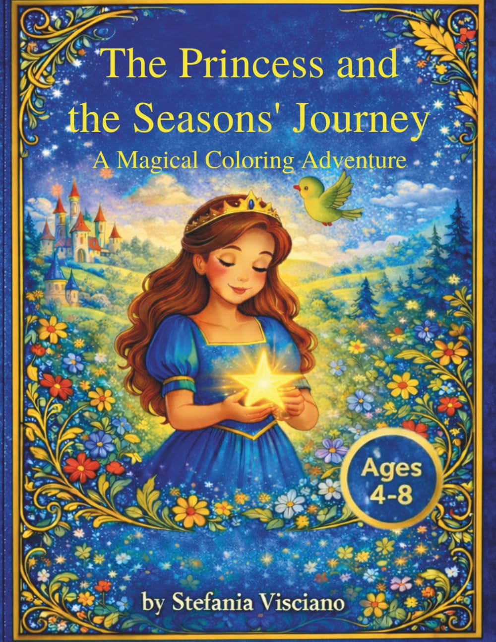 The Princess and the Seasons' Journey: A Magical Coloring Adventure