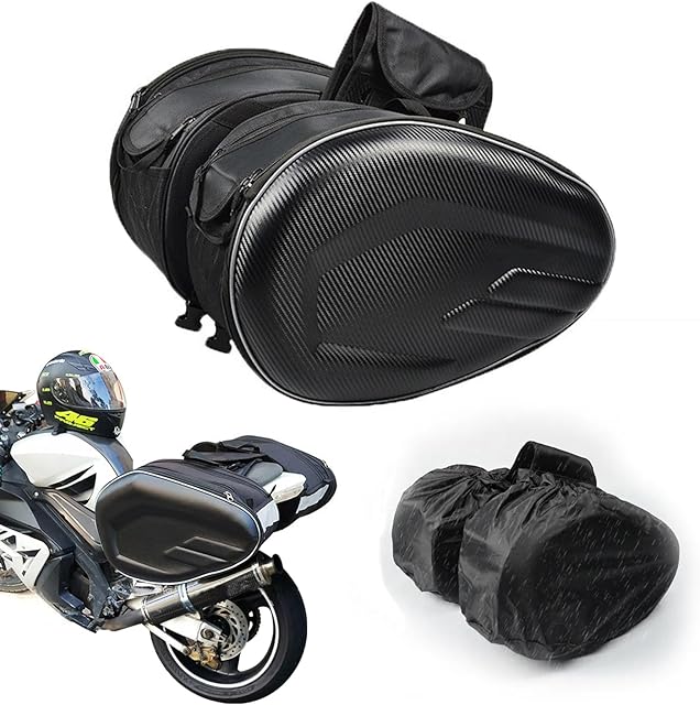 Abhpjuy Torba na bagażnik motocyklowy, torba na siodełko, torba boczna do wysyłania, wodoszczelna osłona, uniwersalna, tylna torba na kask