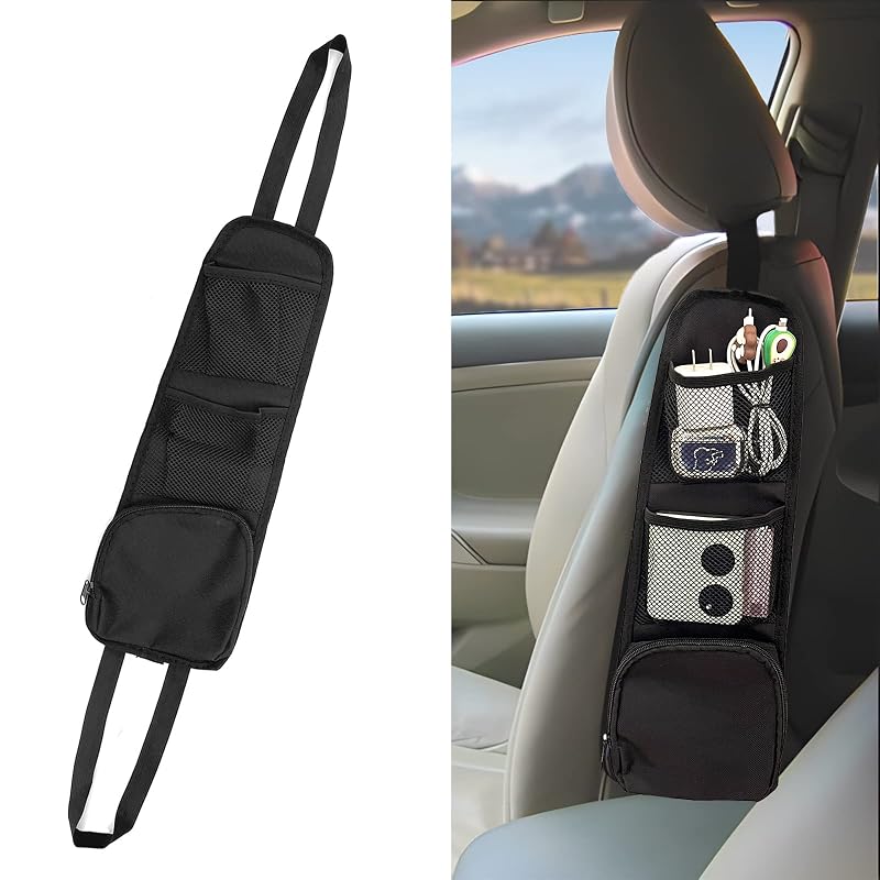 QUICTO Organizador Lateral para Banco de Carro com Bolsos e Tela de Armazenamento QFBCQ