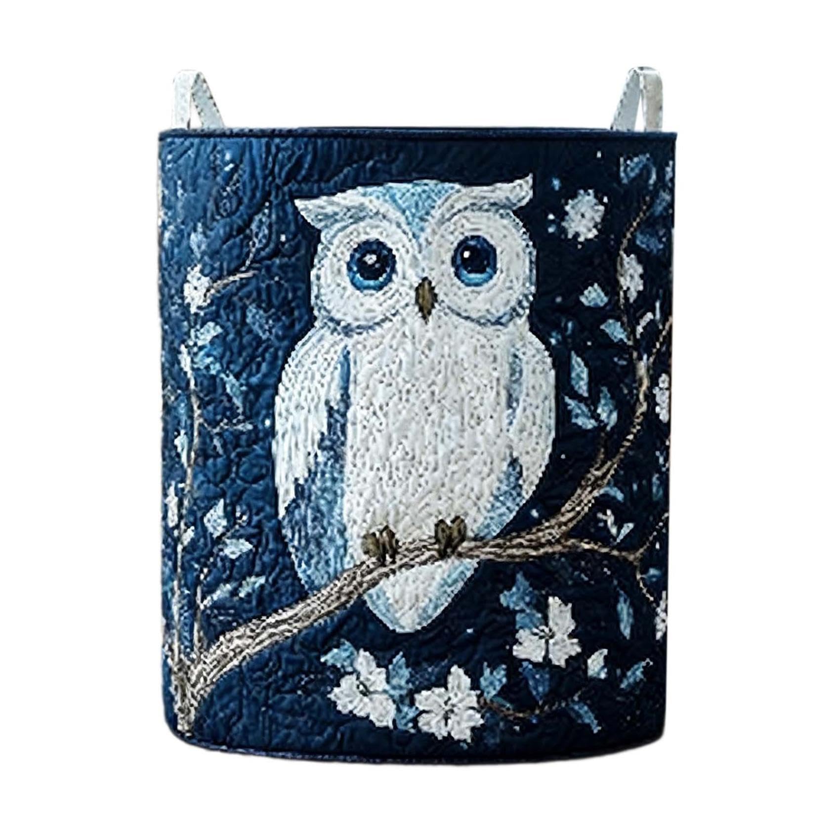 Quilted Laundry Basket, Boho Fabric Floral Animal Digital Print Storage Hamper, Organizer Bin Blankets for Nursery Bedroom Laundry Room Clothes Toys (C-35cm) — view 11