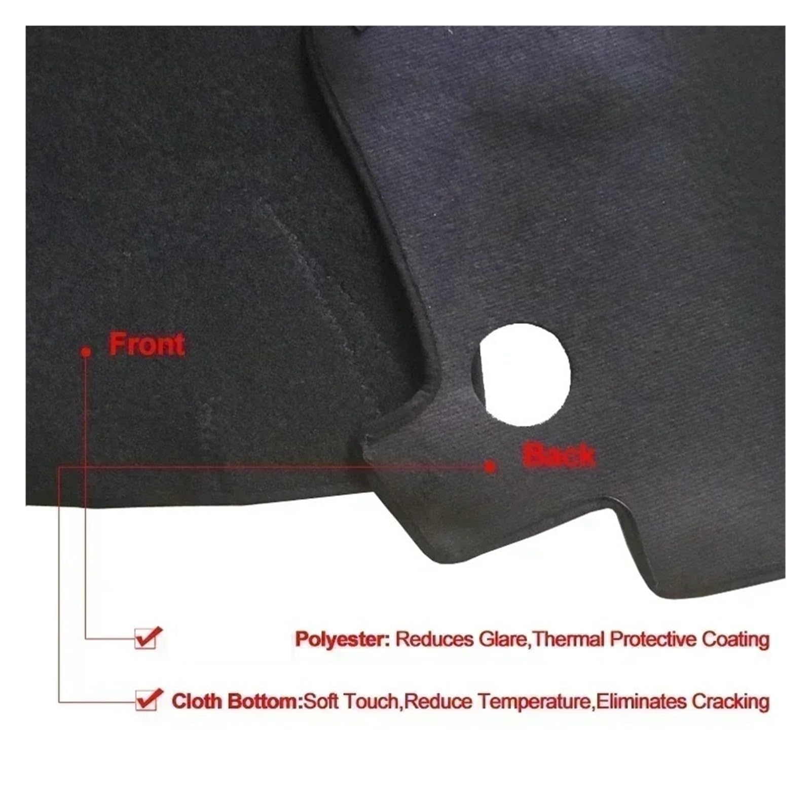 Tappetino Copri Cruscotto Per Jeep Per Compass 2021-2024 Parasole Per Cruscotto Auto Tappetino Antiscivolo Anti-UV Coche Cubierta Tablero(Left -Black)