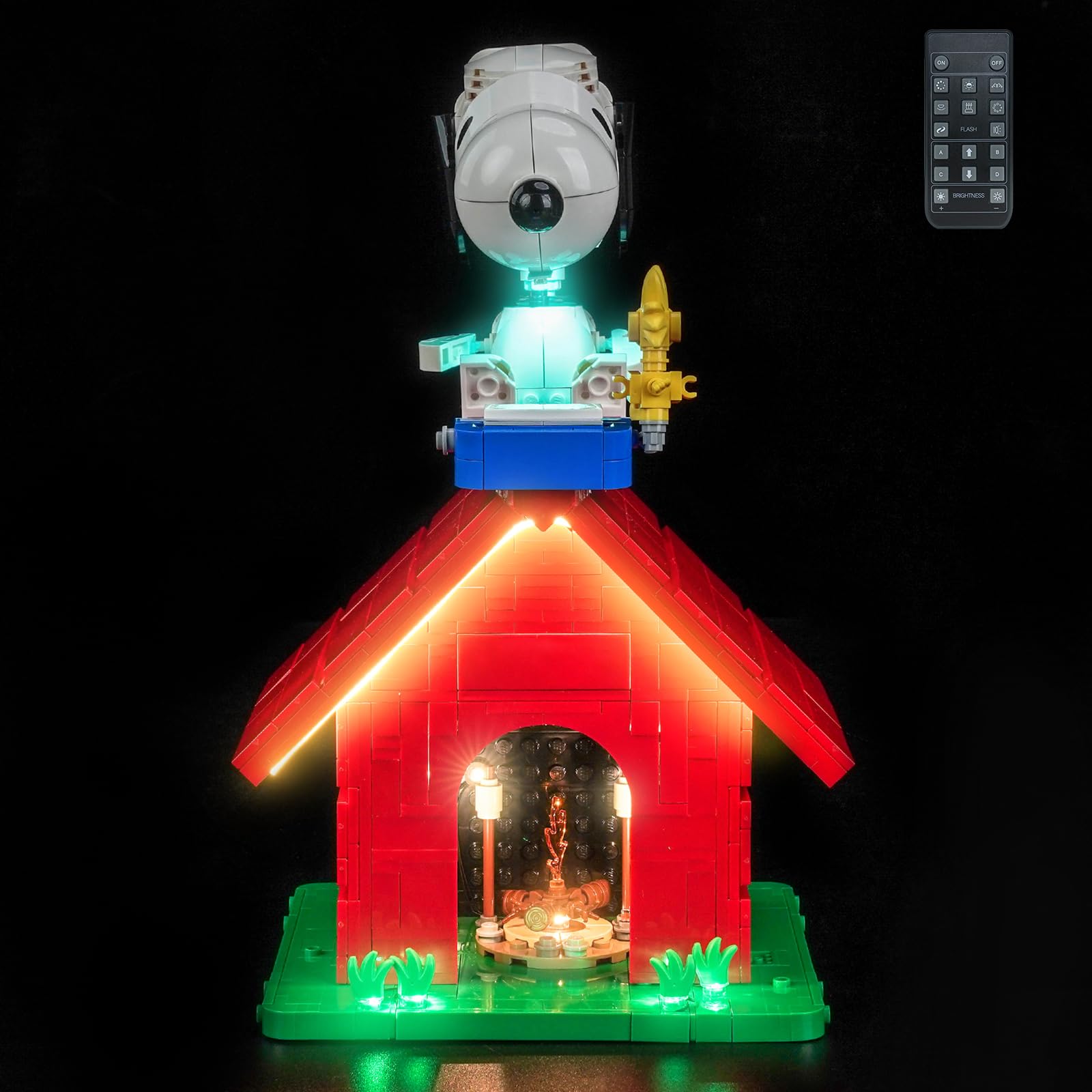 LocoLee LED Light Set Compatible with LEGO Ideas Peanuts: Snoopy's Doghouse, Decoration Lighting Kit Compatible with LEGO 21368 Peanuts: Snoopy's Doghouse, No Model (21368-RC Version)