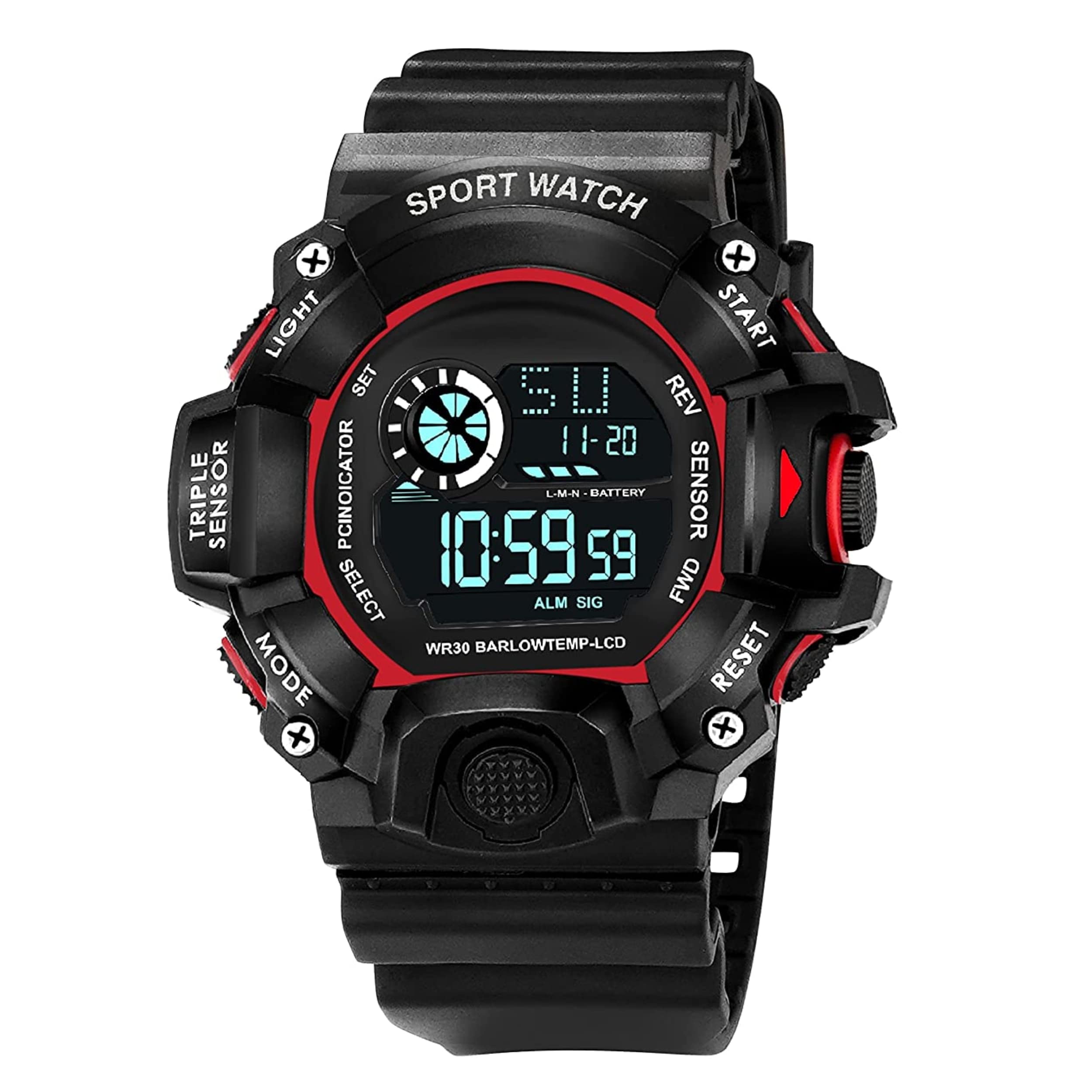 Fabic Digital Sports Multi Functional Black Dial Watch for Mens Boys | Btn Red Wtch 01 (B0B7DJMTPC) Amazon Price History, Amazon Price Tracker