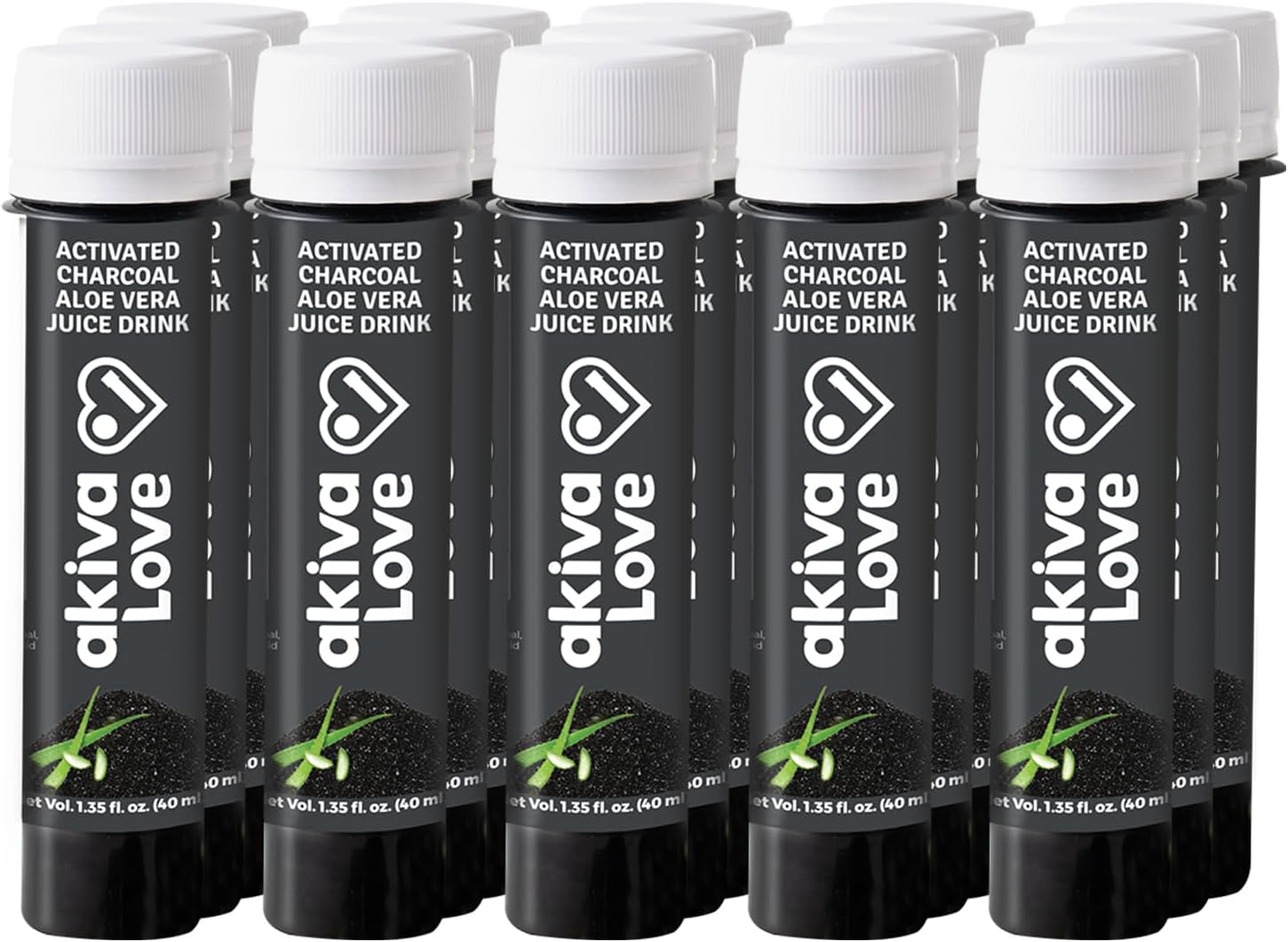 Akiva Superfoods – Activated Charcoal Aloe Vera Daily Shot| Ready to Drink Servings (Pack of 15)
