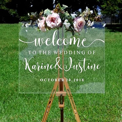 Pegatina de bienvenida de boda con texto en inglés "Welcome to Our Beginning Couples Wedding Reception Home - Adhesivo adhesivo para bodas (13.0 x